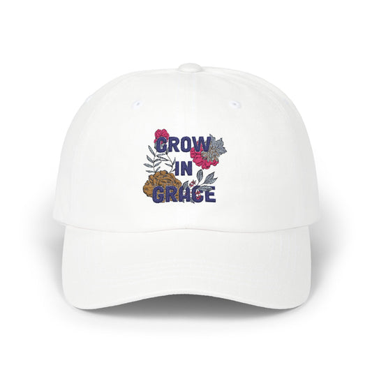 Inspirational Flower Design Dad Cap - "Grow in Grace"