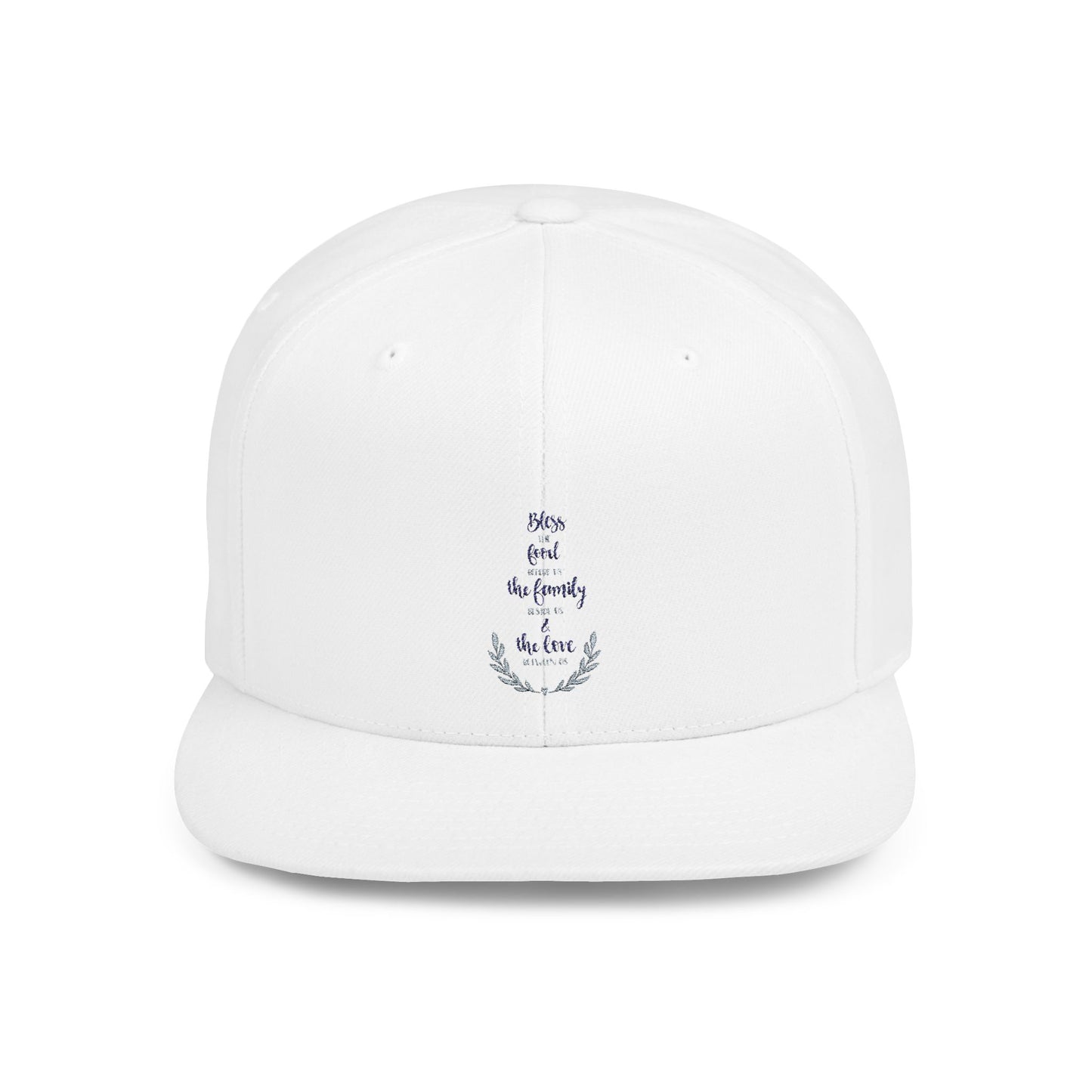 Bless Our Family Flat Bill Snapback Cap - Casual Statement Hat for Everyday Wear