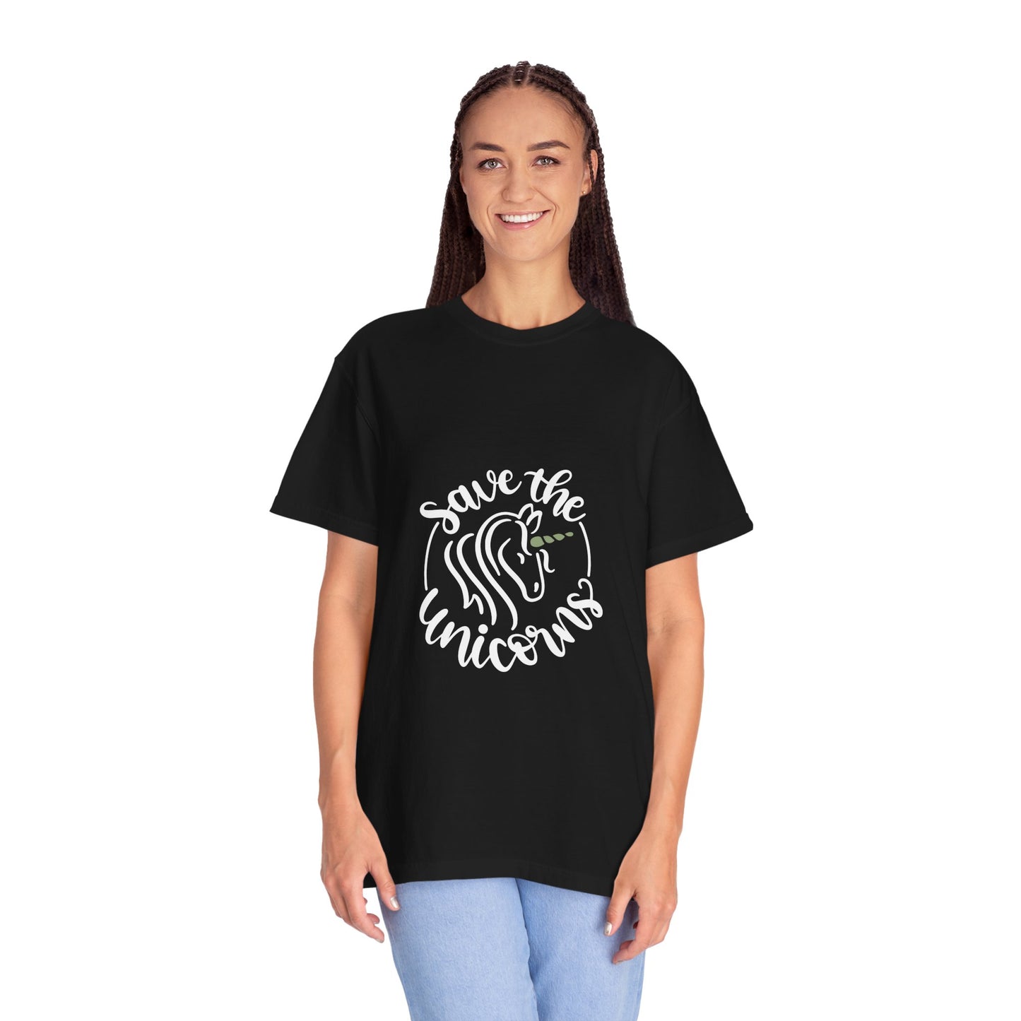 Save the Unicorns Unisex Garment-Dyed T-Shirt - Eco-Friendly Design for Animal Lovers