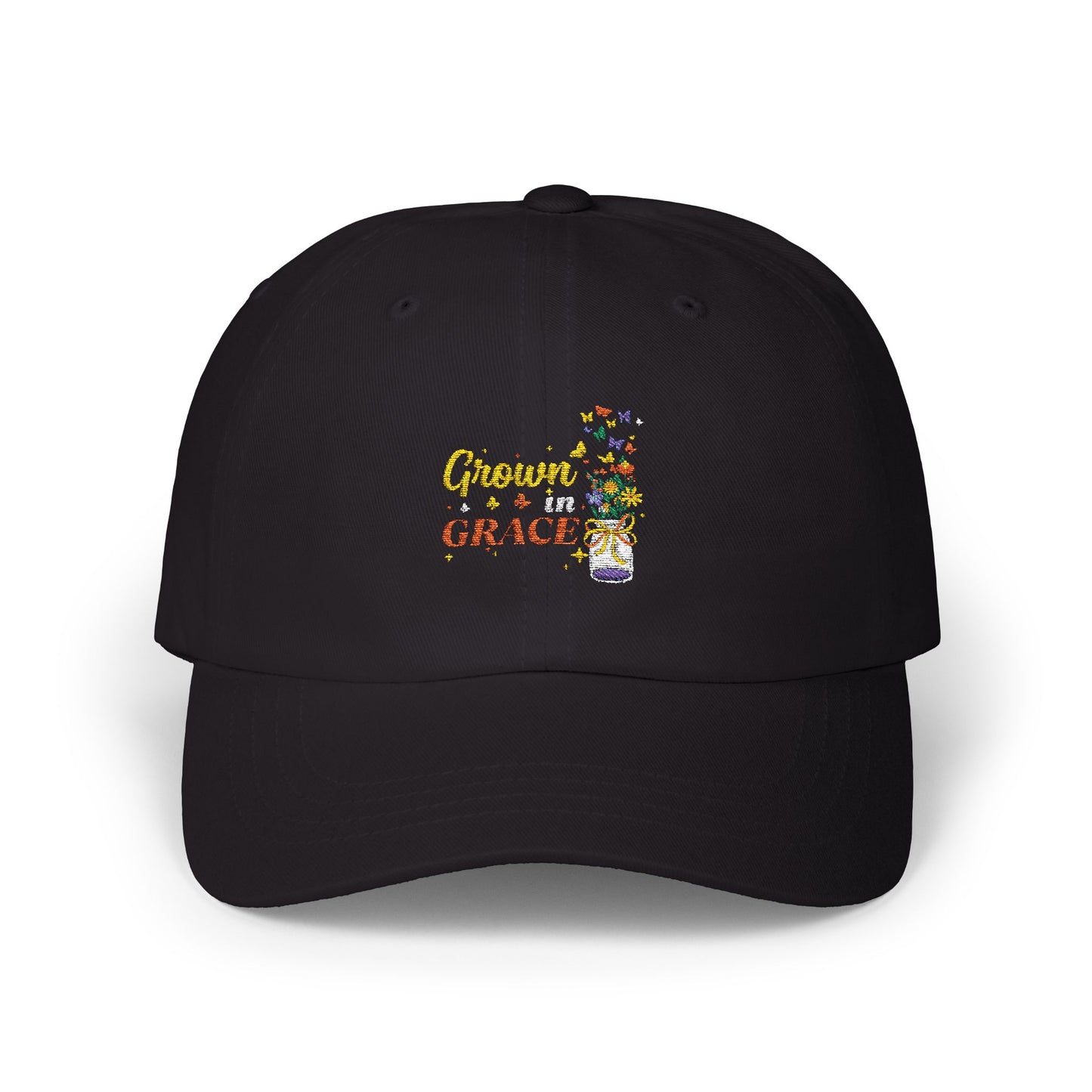 Grown in Grace Dad Cap - Classic Black Baseball Hat for Father's Day and Everyday Wear
