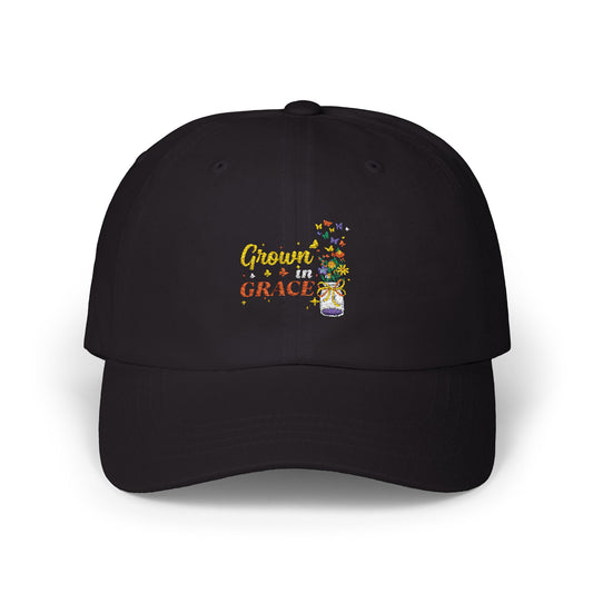 Grown in Grace Dad Cap - Classic Black Baseball Hat for Father's Day and Everyday Wear