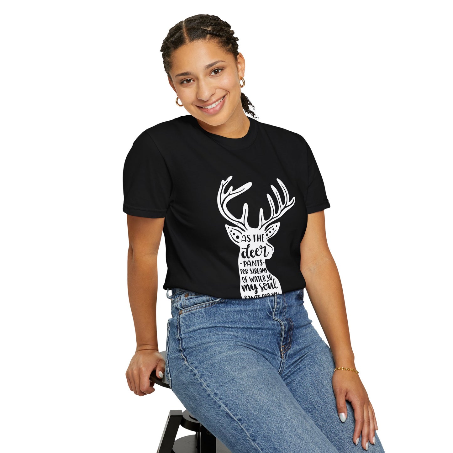 Inspirational Deer Graphic T-Shirt - Unisex Garment-Dyed Tee