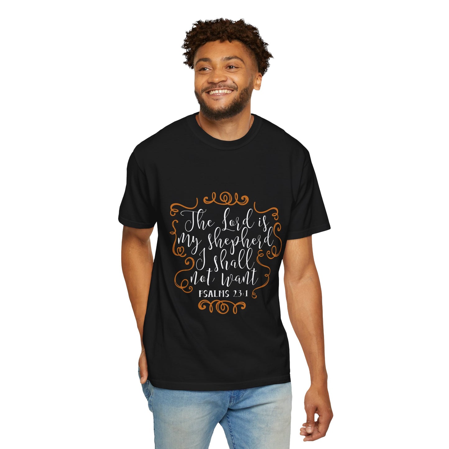 Inspirational Psalms 23:1 Unisex Garment-Dyed T-Shirt