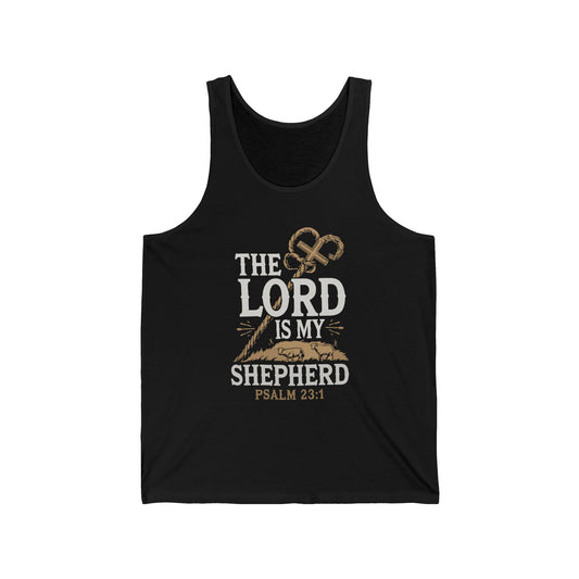 Faith-Inspired Unisex Jersey Tank - The Lord is My Shepherd | Biblical Apparel