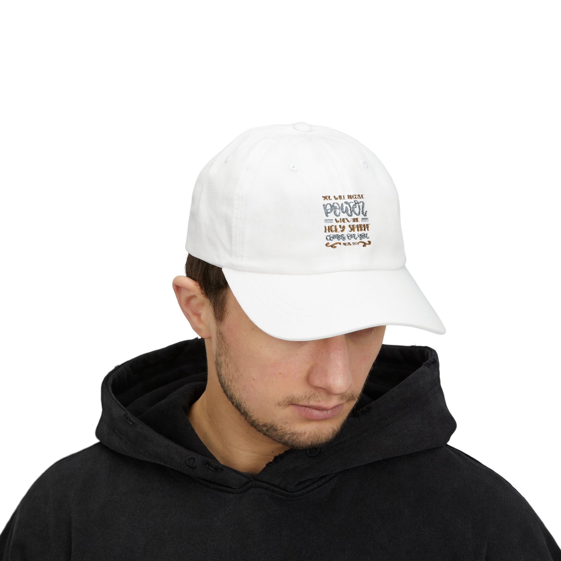 Inspirational Classic Dad Cap - 'You Will Receive Power When the Holy Spirit Comes on You' - Christian Shirts and More