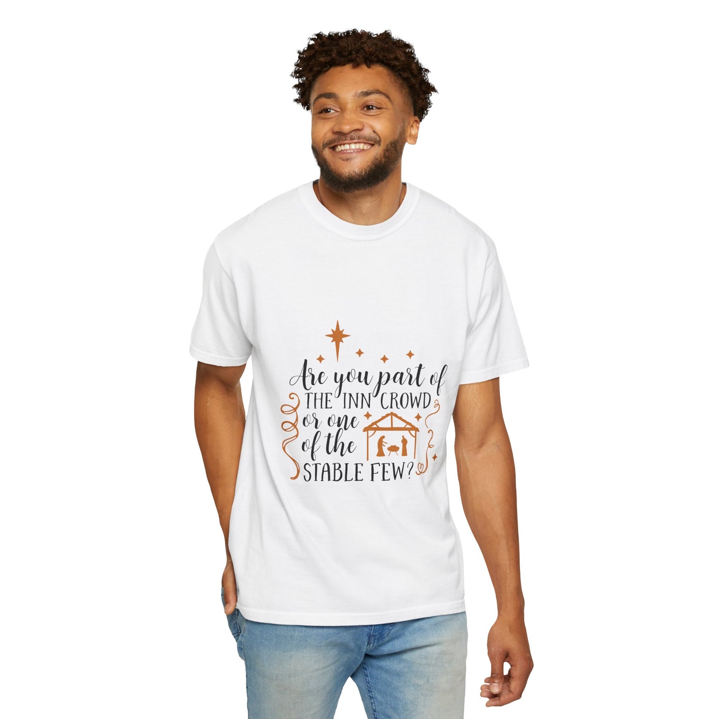 Christmas Inn Crowd T-Shirt - Unisex Garment-Dyed Tee for Holiday Celebrations