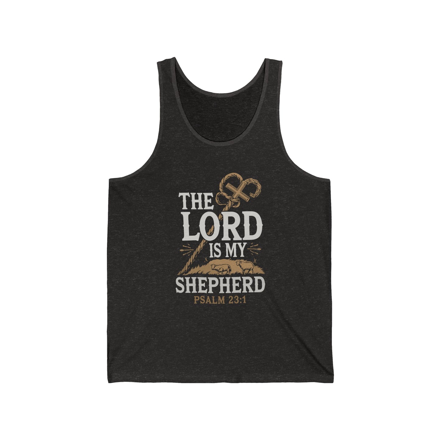 Faith-Inspired Unisex Jersey Tank - The Lord is My Shepherd | Biblical Apparel - Christian Shirts and More
