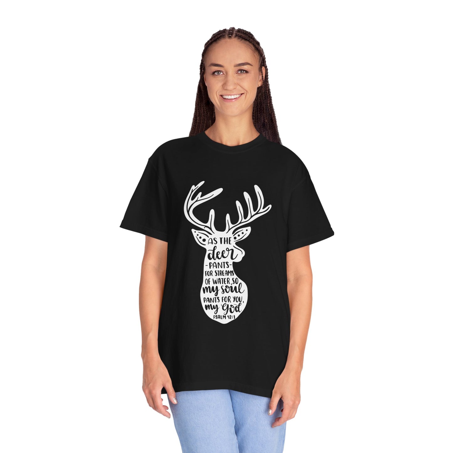 Inspirational Deer Graphic T-Shirt - Unisex Garment-Dyed Tee