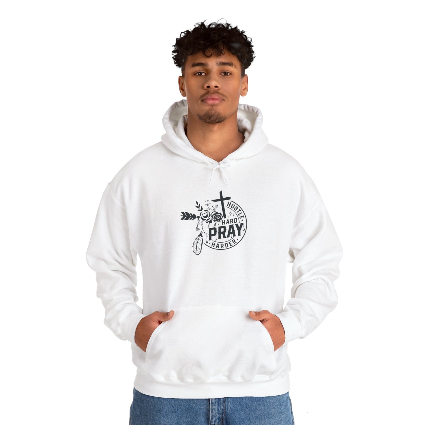 Unisex 'Pray Hard' Heavy Blend Hoodie - Faith-Inspired Comfort Wear