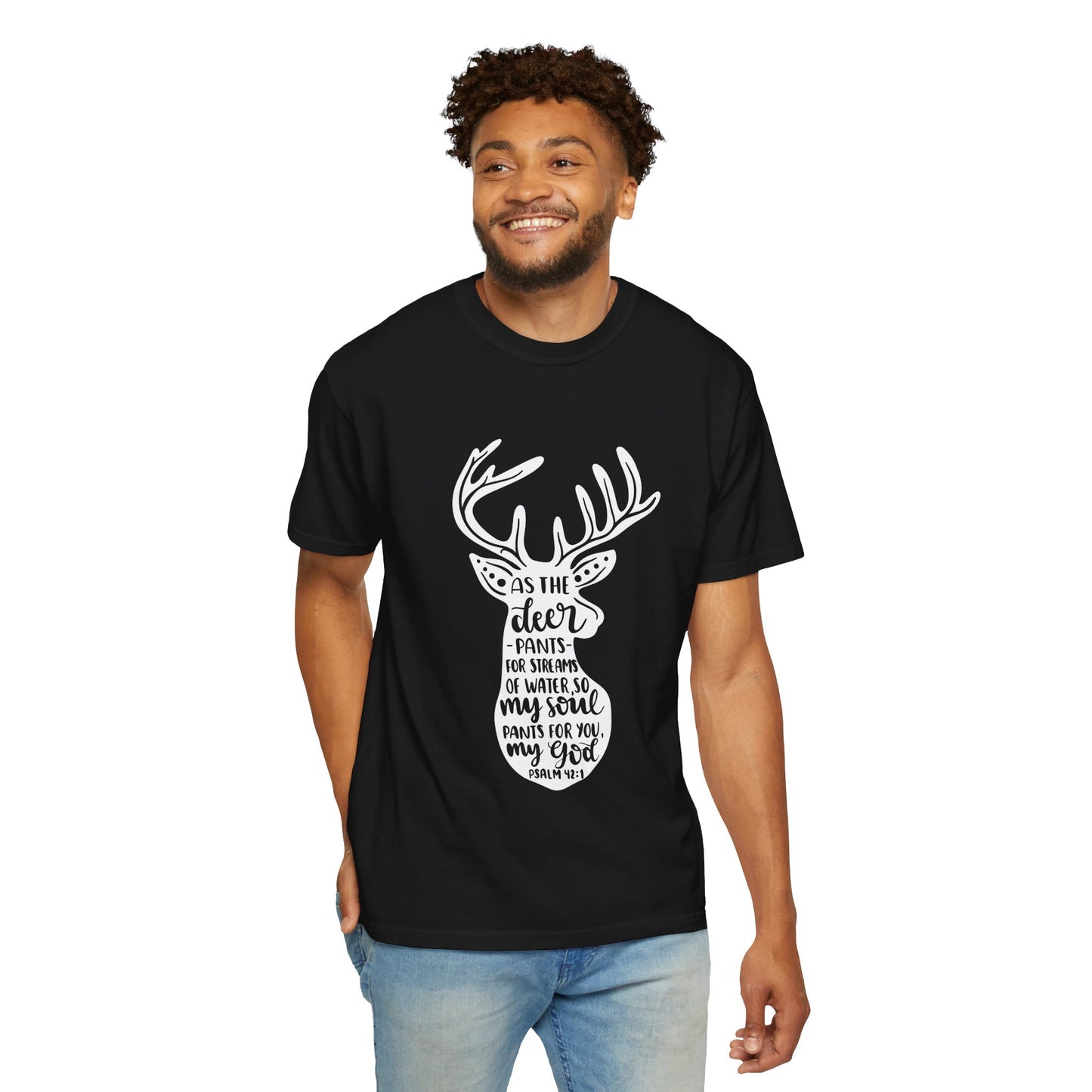 Inspirational Deer Graphic T-Shirt - Unisex Garment-Dyed Tee