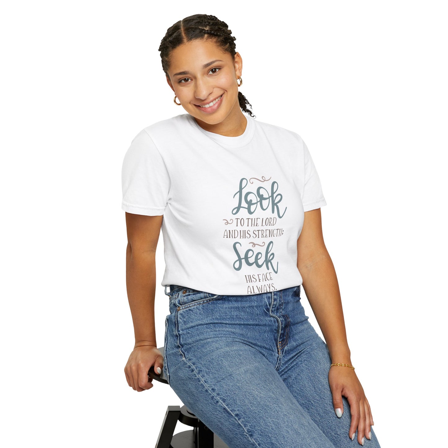 Inspirational Unisex Garment-Dyed T-Shirt - "Look to the Lord" Christian Apparel