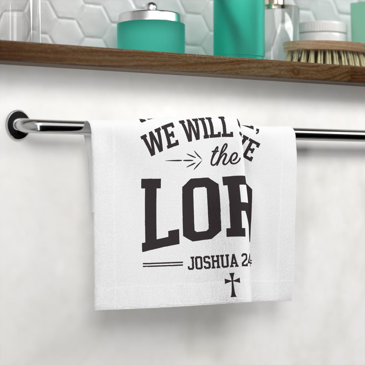 Inspirational Face Towel - 'As For Me and My House, We Will Serve the Lord'