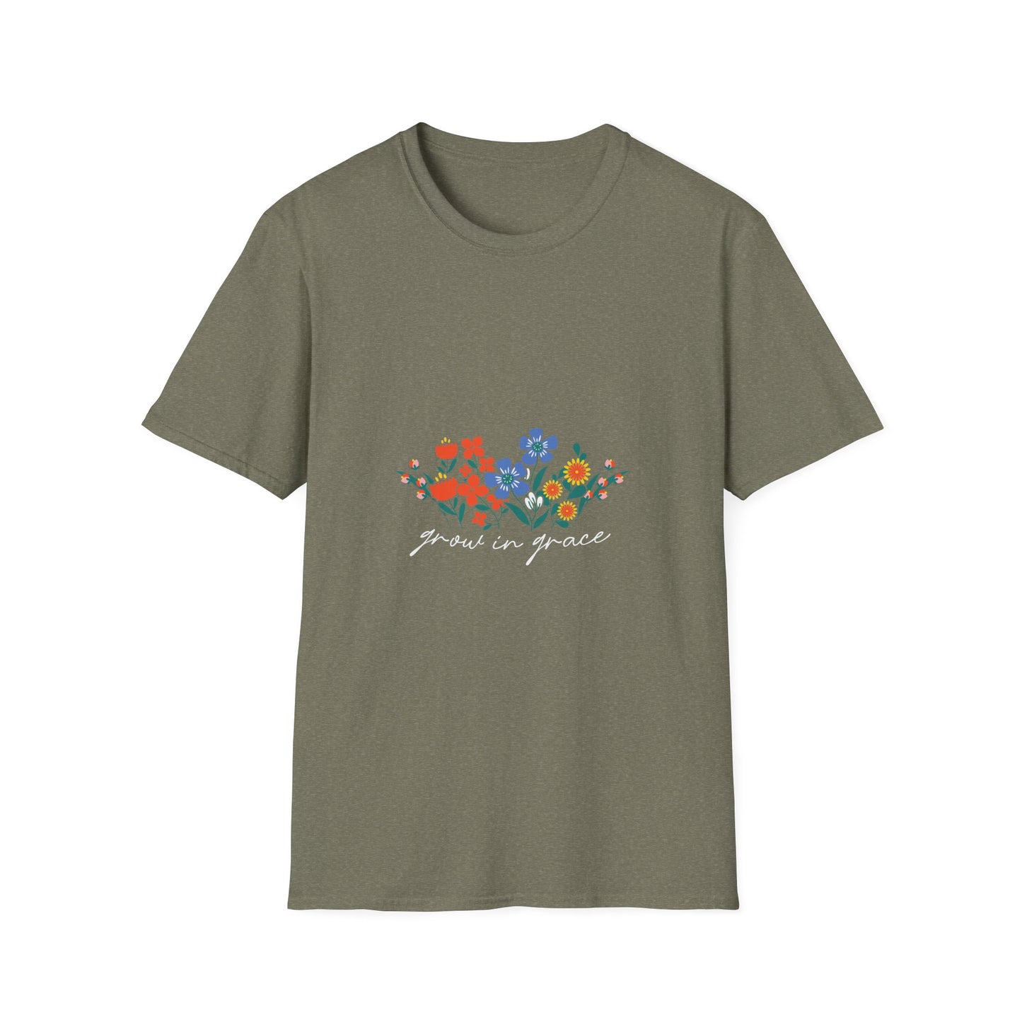 Garden in Peace Unisex Softstyle T-Shirt - Floral Design for Nature Lovers - Christian Shirts and More