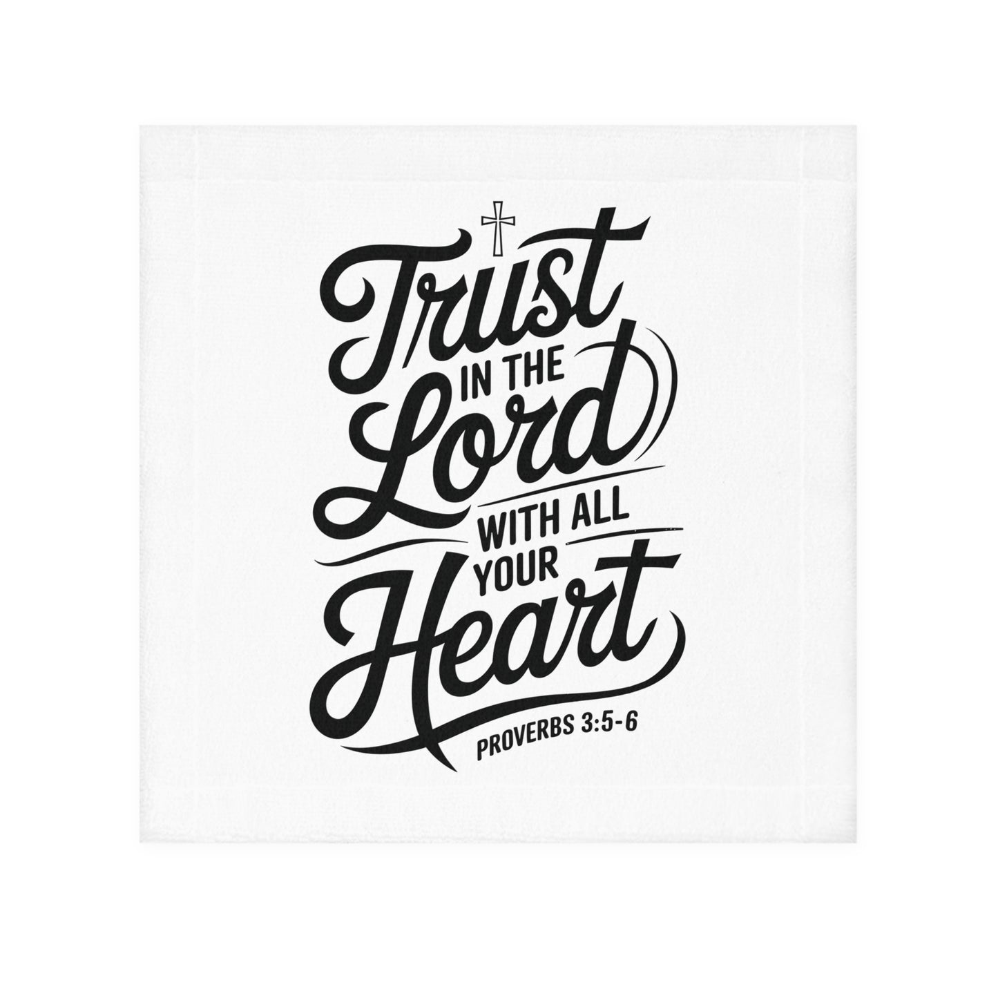 Inspirational Face Towel – 'Trust in the Lord with All Your Heart' – Proverbs 3:5-6