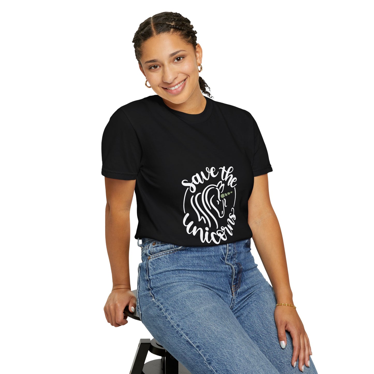 Save the Unicorns Unisex Garment-Dyed T-Shirt - Eco-Friendly Design for Animal Lovers