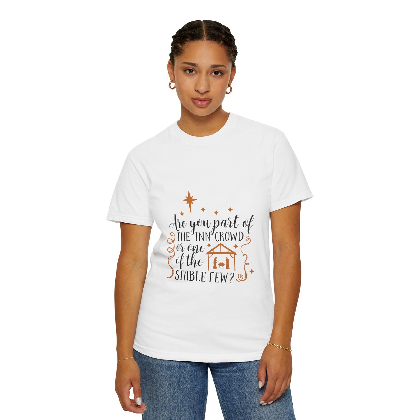 Christmas Inn Crowd T-Shirt - Unisex Garment-Dyed Tee for Holiday Celebrations