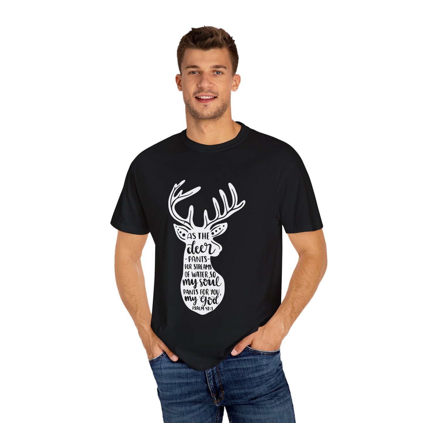 Inspirational Deer Graphic T-Shirt - Unisex Garment-Dyed Tee