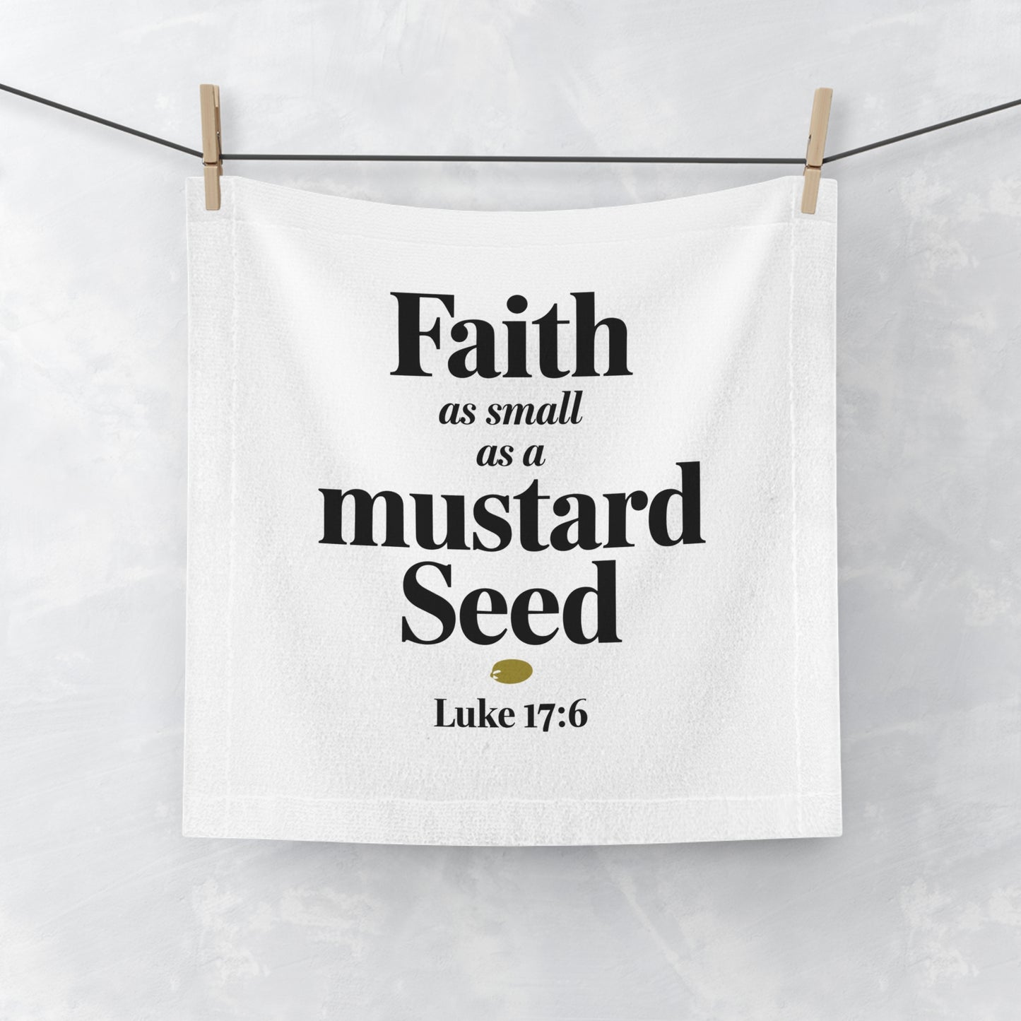 Inspirational Face Towel: Faith as Small as a Mustard Seed