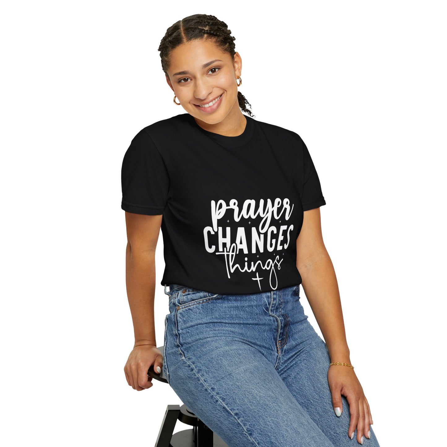 Prayer Changes Things T-Shirt | Unisex Garment-Dyed Tee for Inspiration & Faith