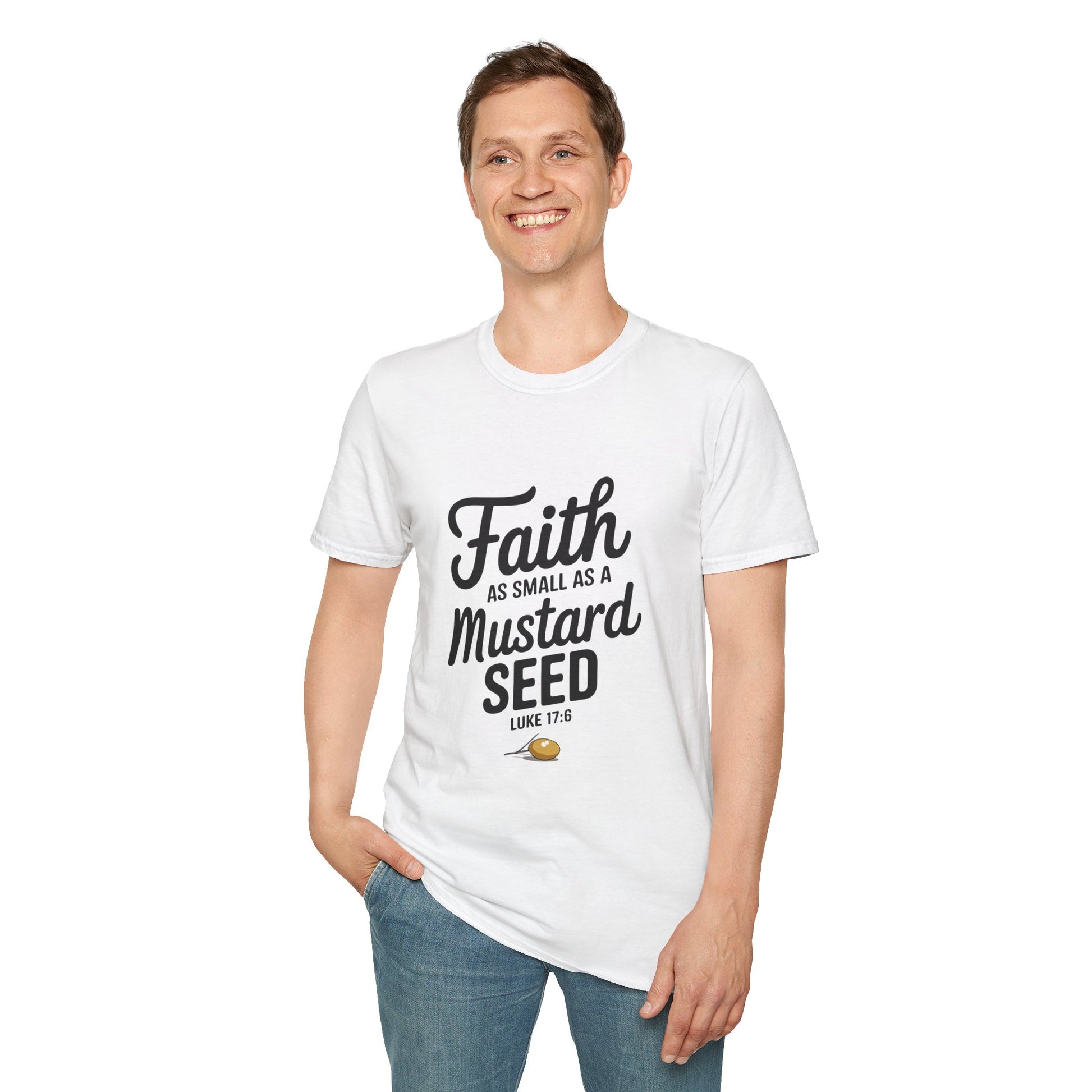 Faith Mustard Seed Unisex Softstyle T-Shirt - Inspirational Christian Tee - Christian Shirts and More