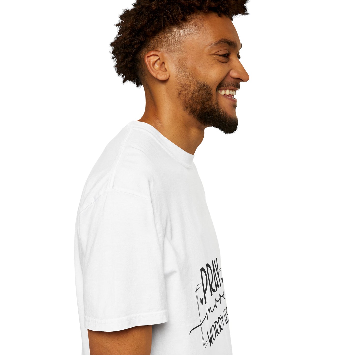 Unisex Garment-Dyed T-shirt | "Pray More, Worry Less" Inspirational Tee
