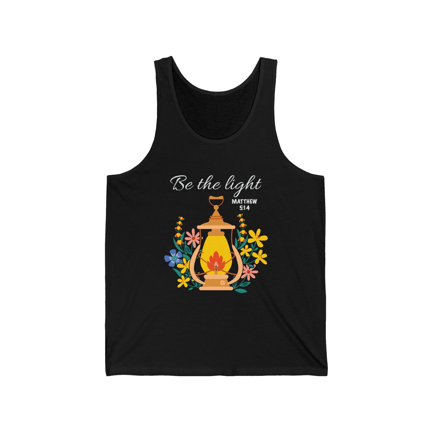 Religious Inspirational Unisex Jersey Tank - 'Be the Light' Design