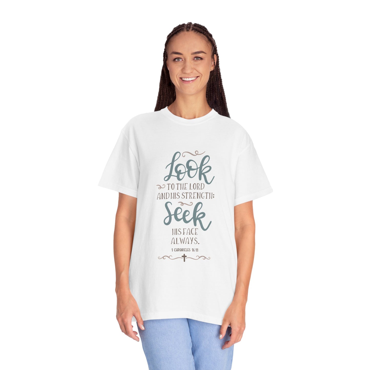 Inspirational Unisex Garment-Dyed T-Shirt - "Look to the Lord" Christian Apparel