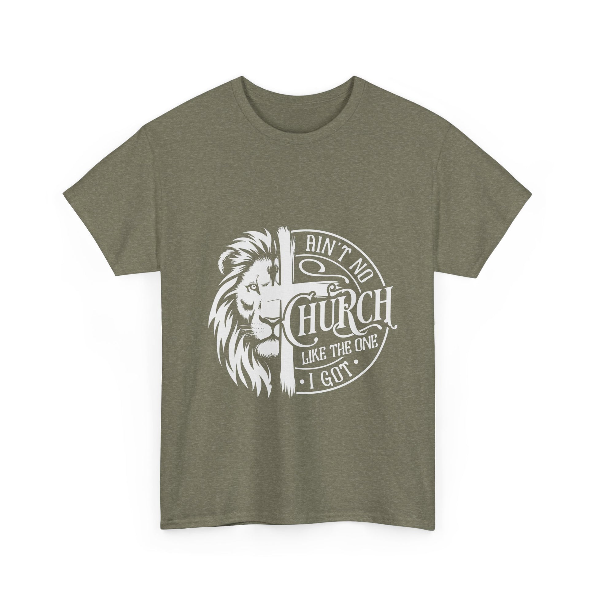 Inspirational Christian Unisex Heavy Cotton Tee - 'Ain't No Church Like The One I Got' - Christian Shirts and More