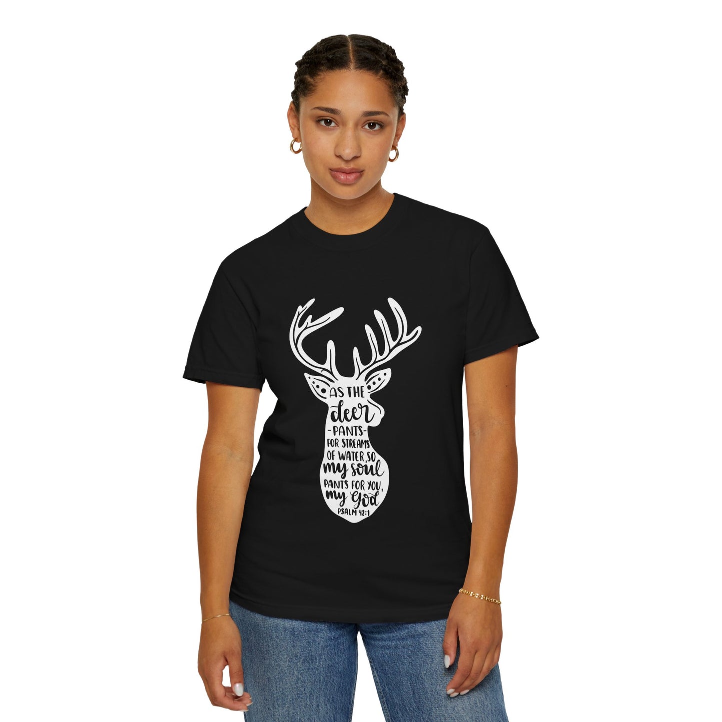 Inspirational Deer Graphic T-Shirt - Unisex Garment-Dyed Tee