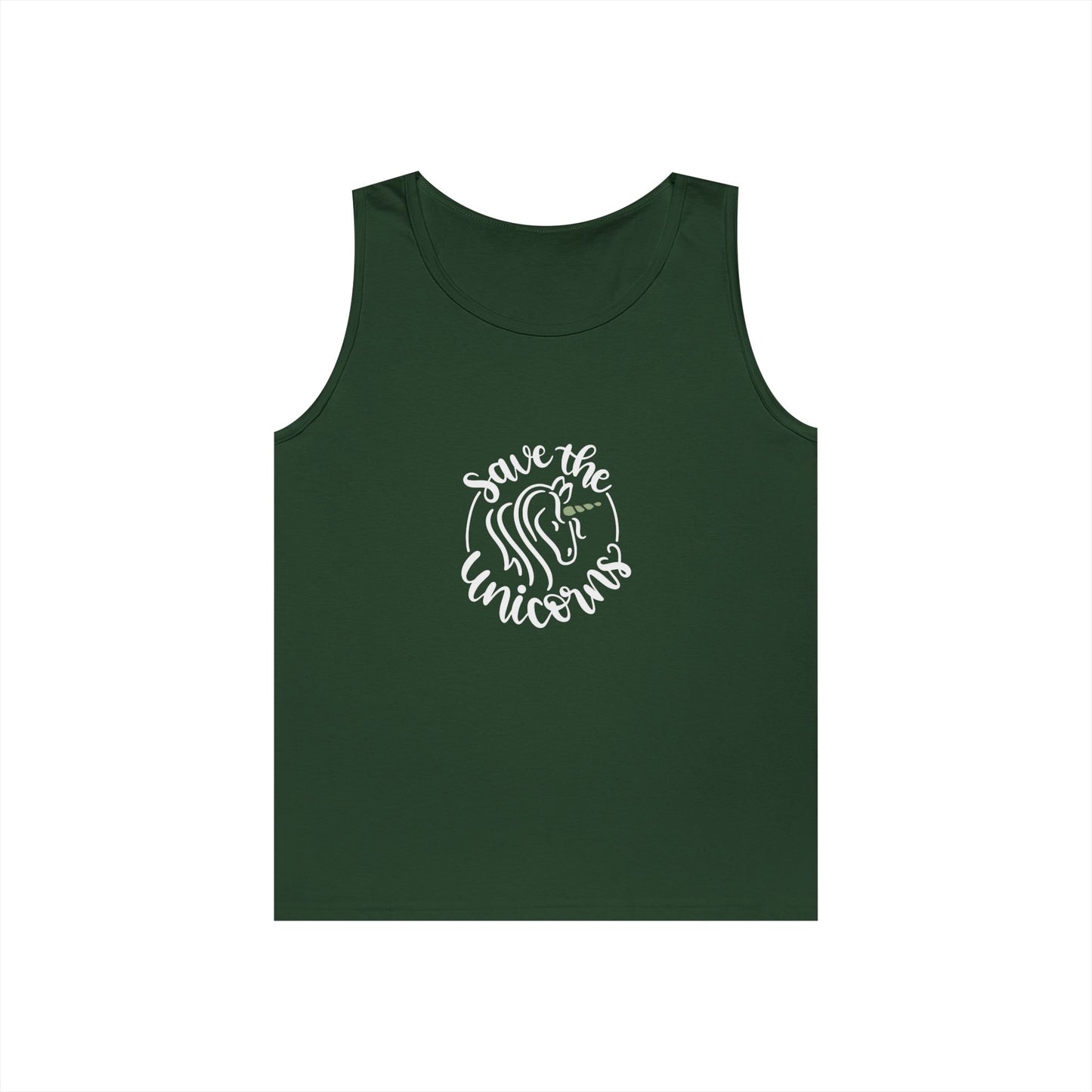 Save the Unicorn Unisex Heavy Cotton Tank Top - Perfect for Casual Summer Vibes