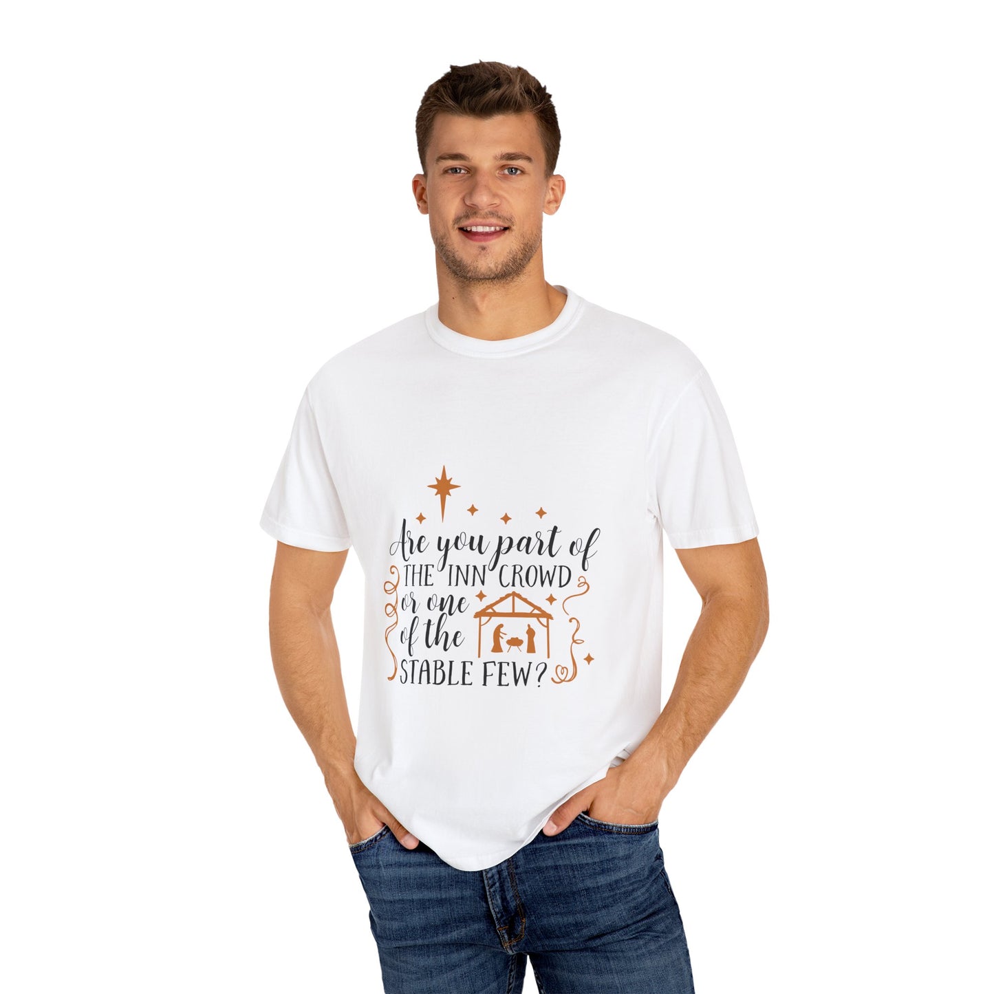 Christmas Inn Crowd T-Shirt - Unisex Garment-Dyed Tee for Holiday Celebrations
