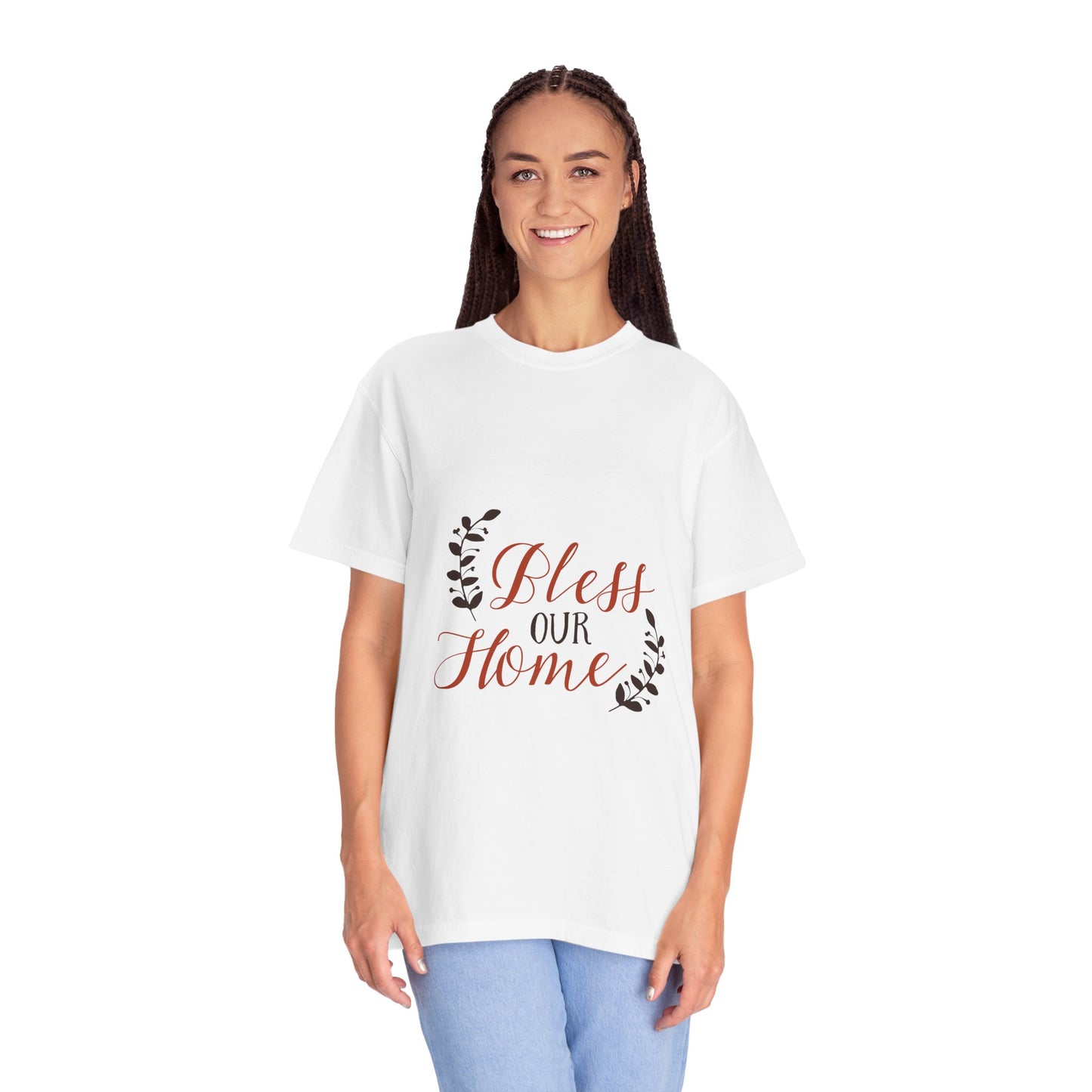 Bless Our Home Unisex Garment-Dyed T-Shirt | Perfect for Housewarming & Family Gatherings