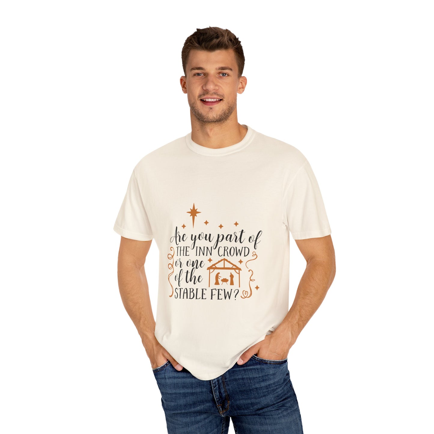 Christmas Inn Crowd T-Shirt - Unisex Garment-Dyed Tee for Holiday Celebrations