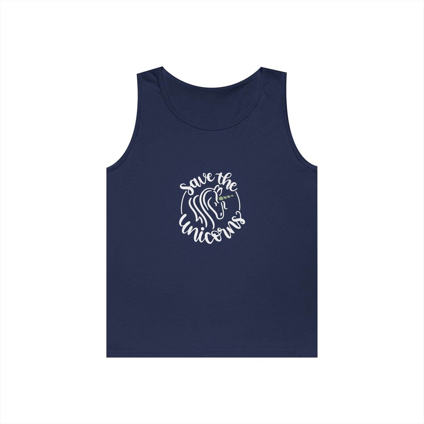 Save the Unicorn Unisex Heavy Cotton Tank Top - Perfect for Casual Summer Vibes
