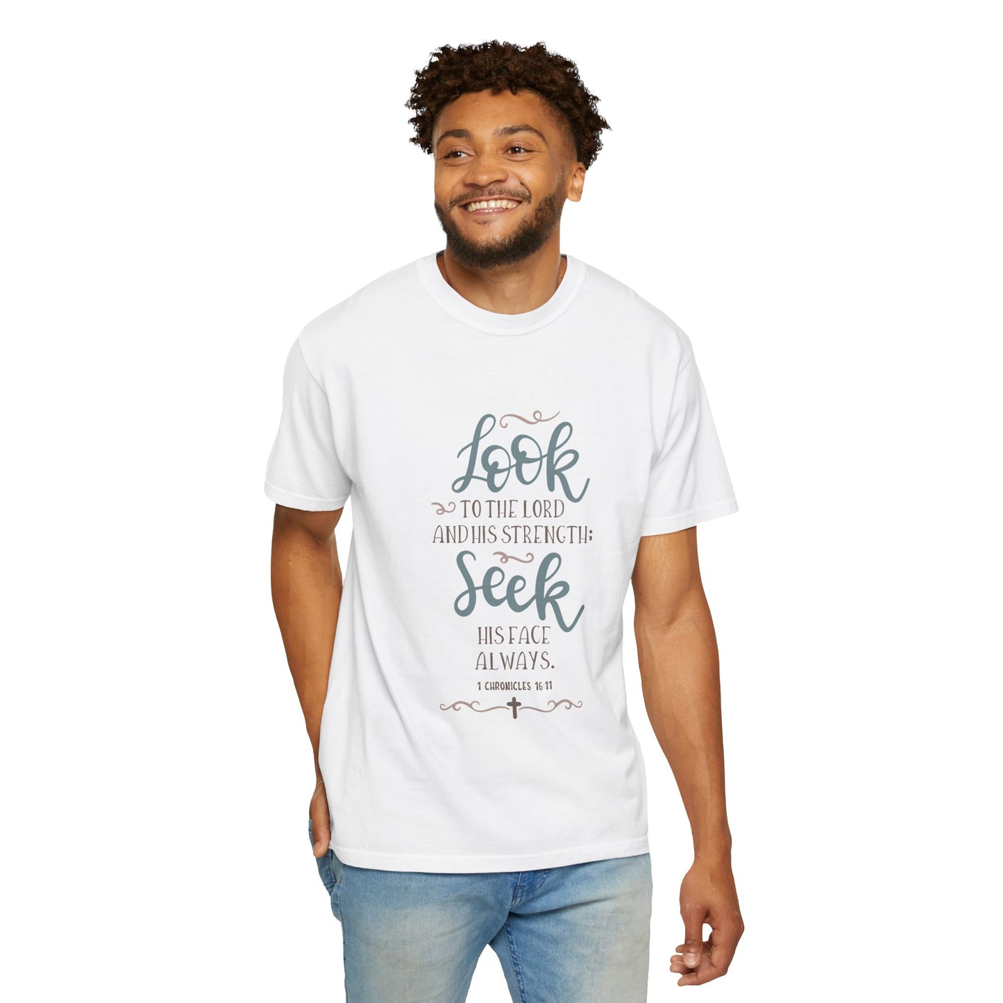 Inspirational Unisex Garment-Dyed T-Shirt - "Look to the Lord" Christian Apparel