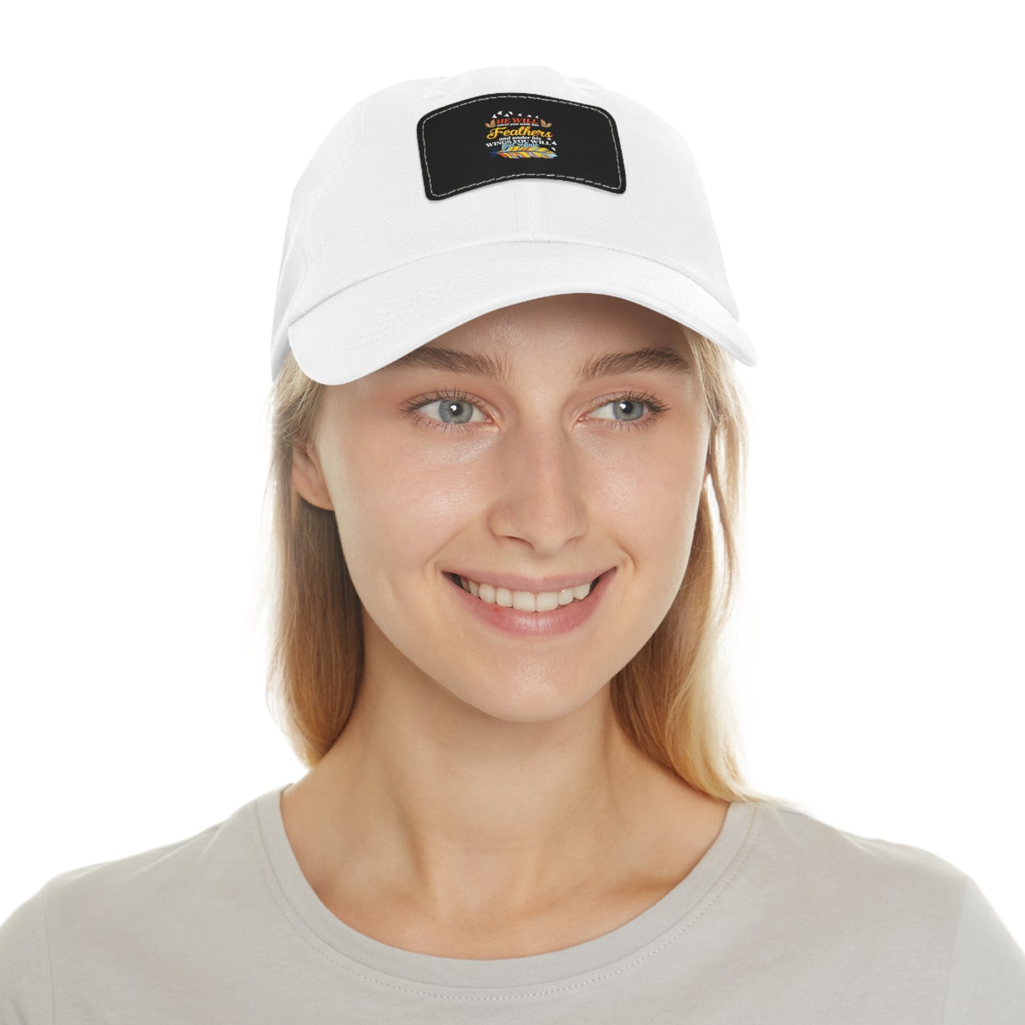 Feathered Dad Hat with Leather Patch | Casual Stylish Cap for Men & Women