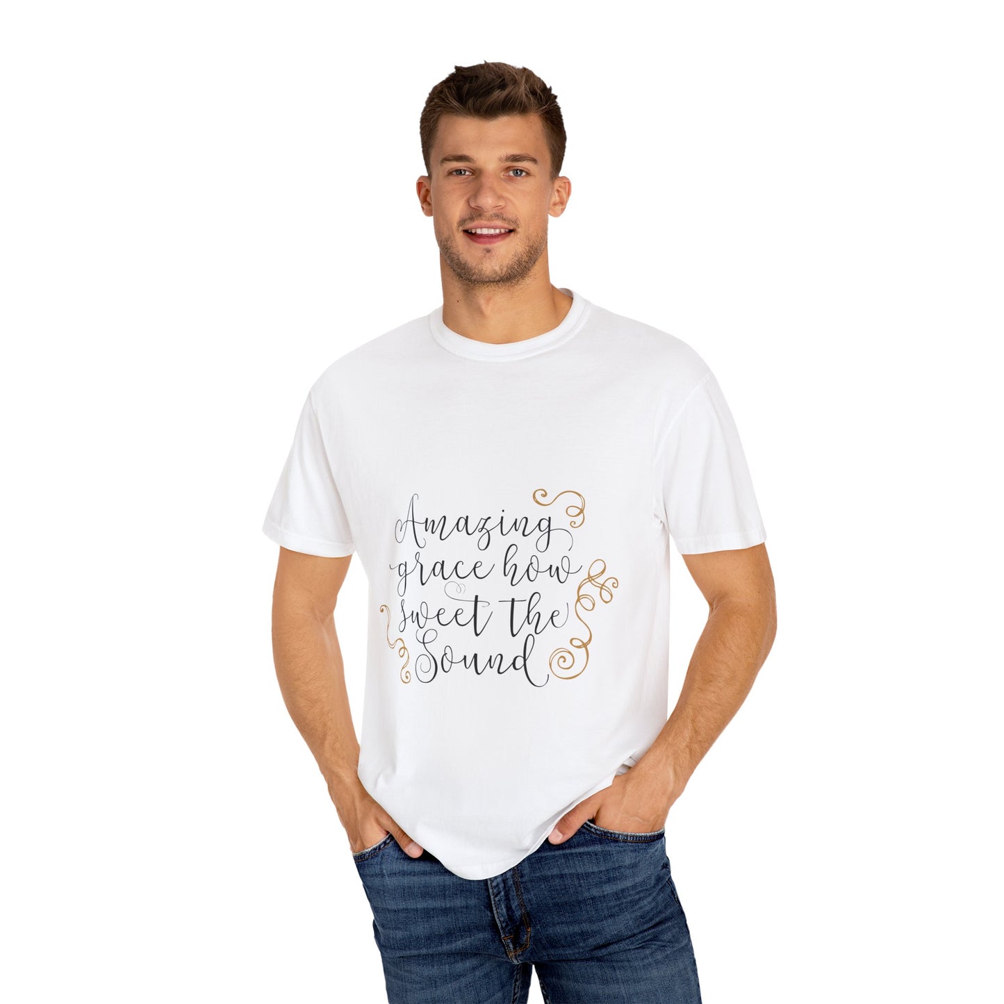 Amazing Grace Unisex Garment-Dyed T-Shirt | Inspirational Faith Tee