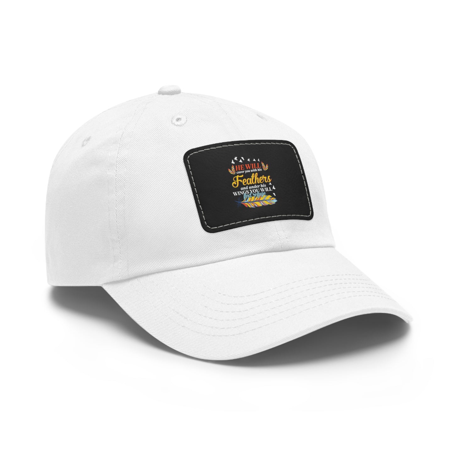 Feathered Dad Hat with Leather Patch | Casual Stylish Cap for Men & Women