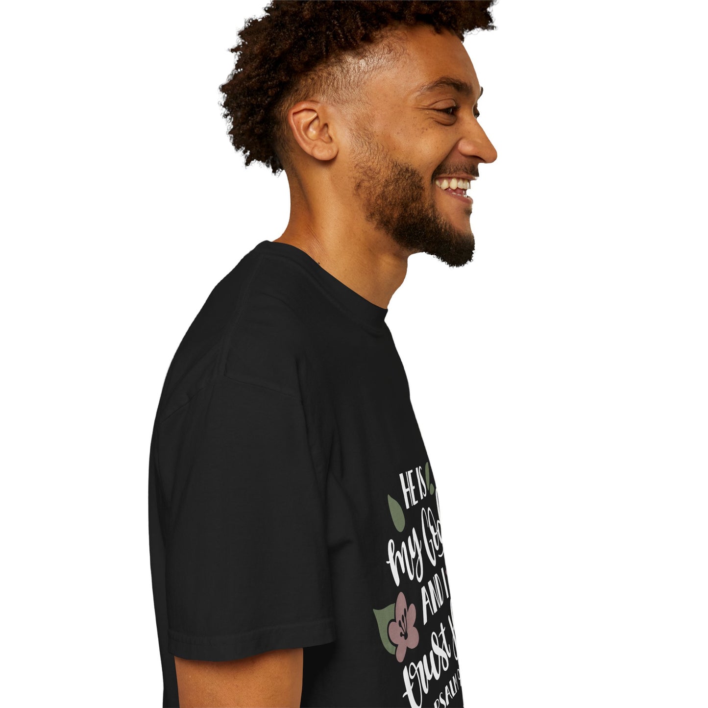 Faith-Inspired Unisex Garment-Dyed T-Shirt - 'He is my God, and I trust Him' Psalm 91:2