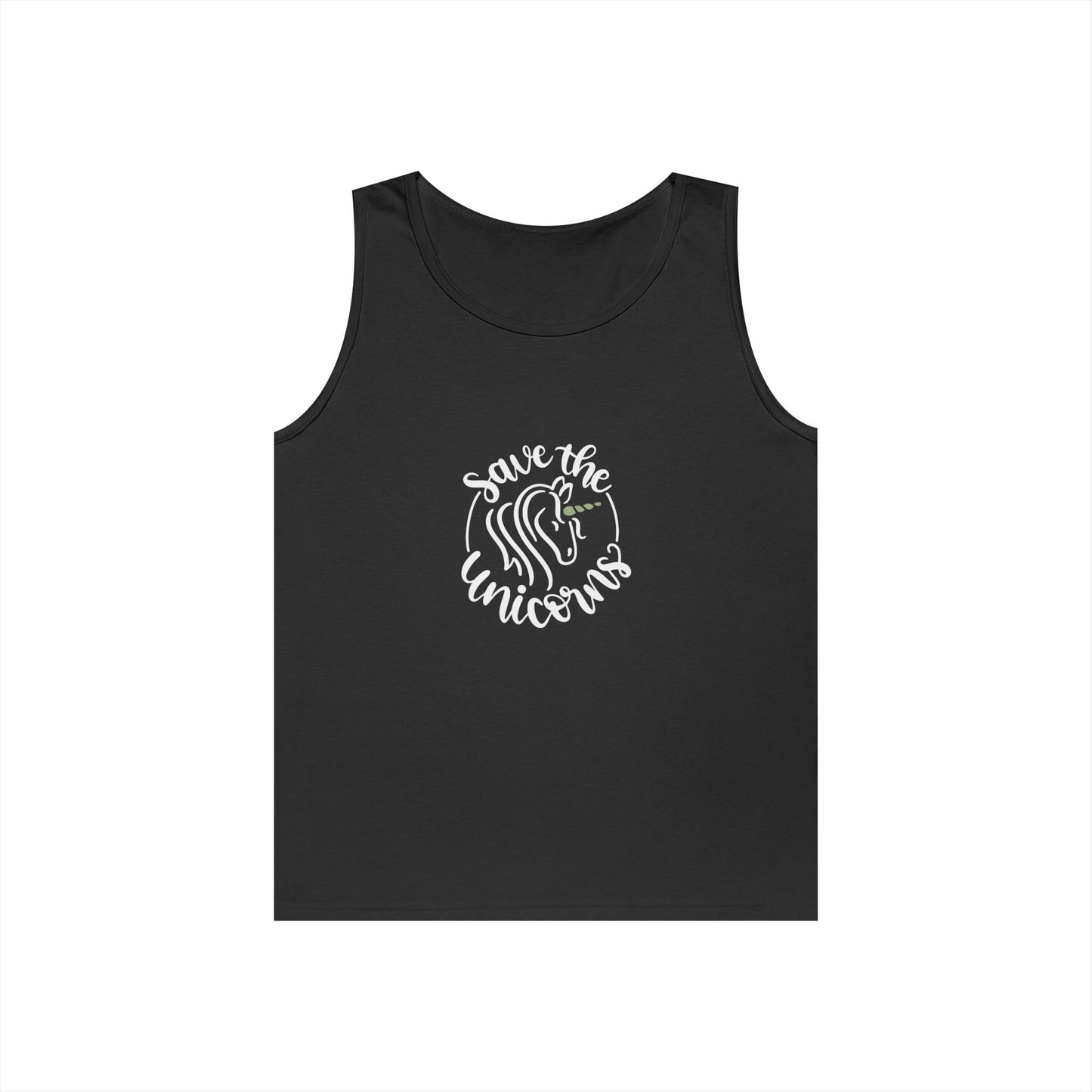 Save the Unicorn Unisex Heavy Cotton Tank Top - Perfect for Casual Summer Vibes