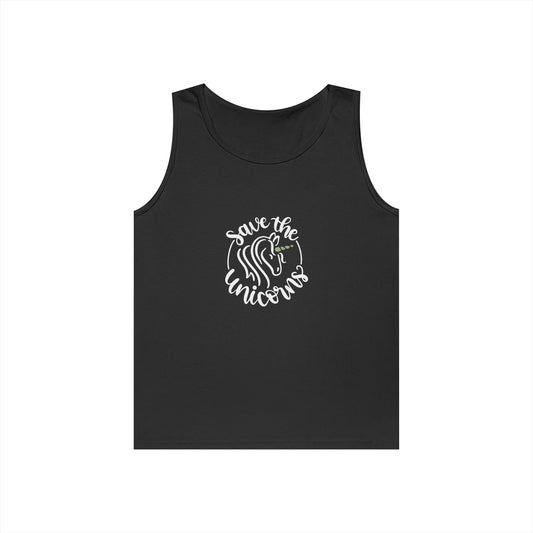 Save the Unicorn Unisex Heavy Cotton Tank Top - Perfect for Casual Summer Vibes - Christian Shirts and More