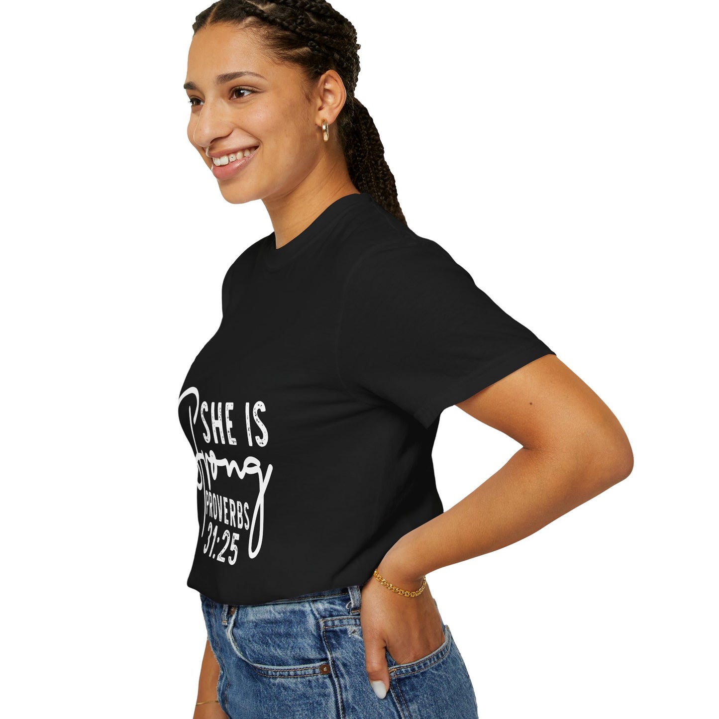 Empowering Proverbs 31:25 Unisex Garment-Dyed T-Shirt