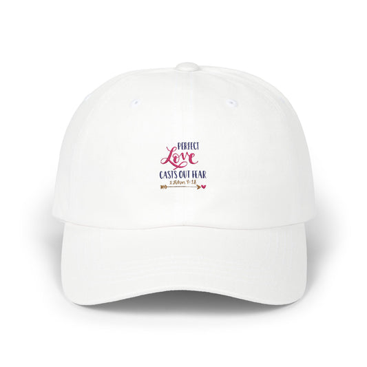 Perfect Love Dad Cap - Inspirational White Baseball Hat for Father's Day & Everyday Wear