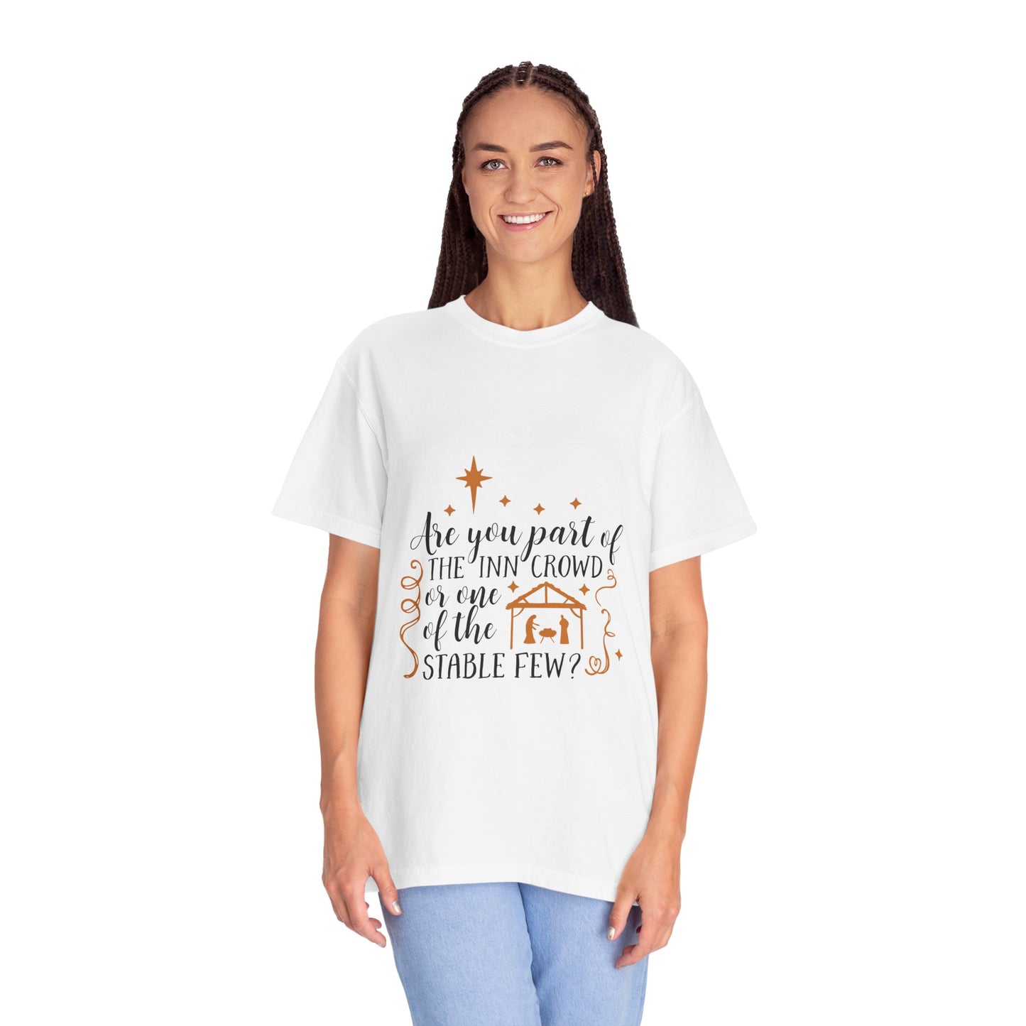 Christmas Inn Crowd T-Shirt - Unisex Garment-Dyed Tee for Holiday Celebrations
